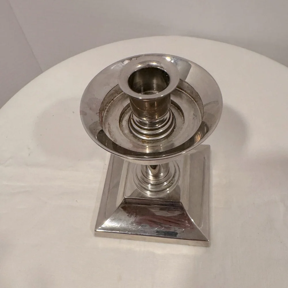 Waterford Silver candle stick. 4x4 6!inches tall